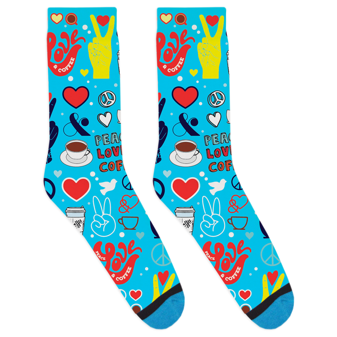 Peace, Love, & Coffee Socks