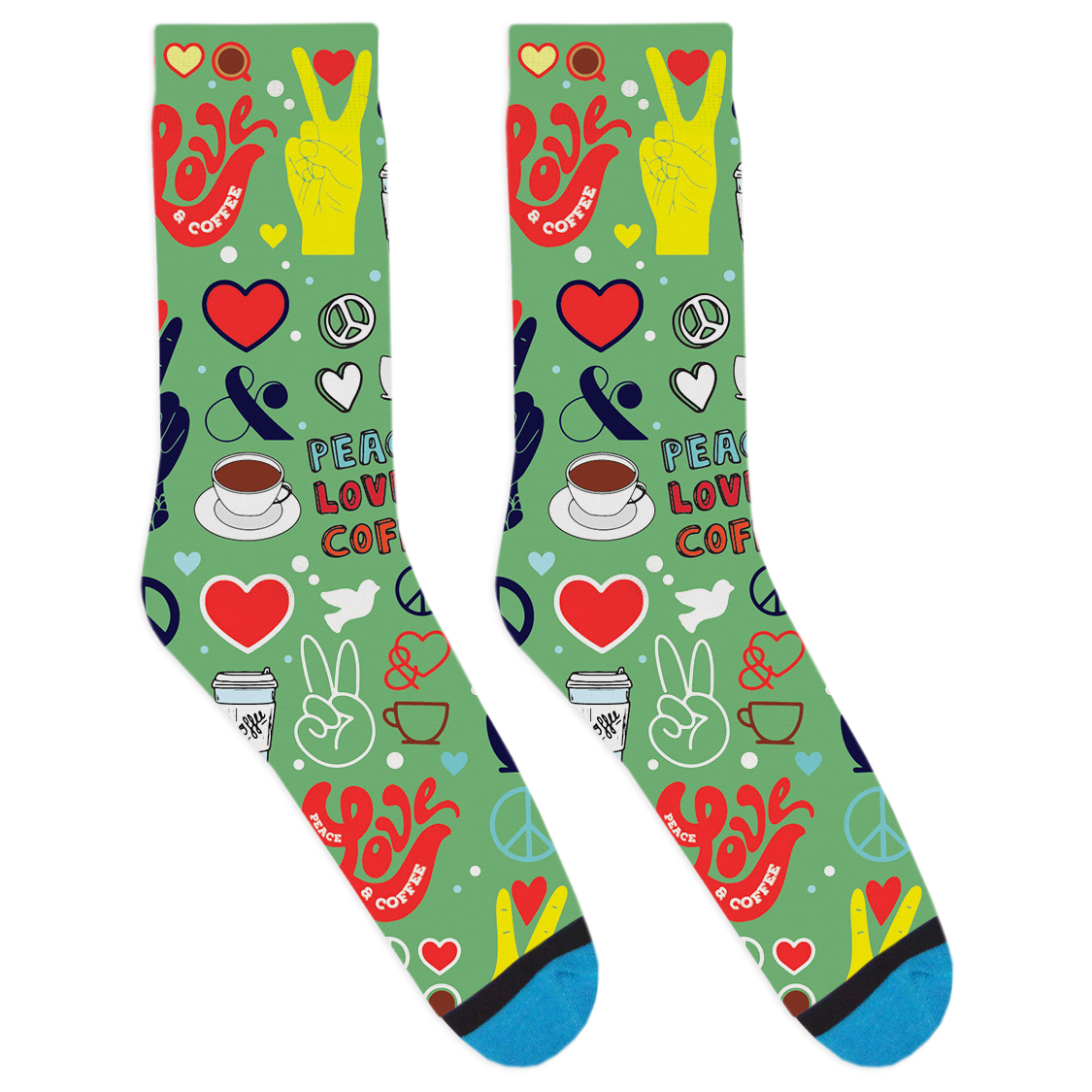 Peace, Love, & Coffee Socks