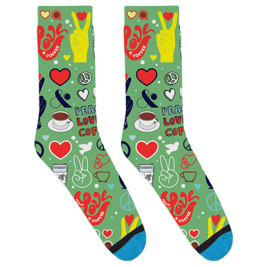 Peace, Love, & Coffee Socks