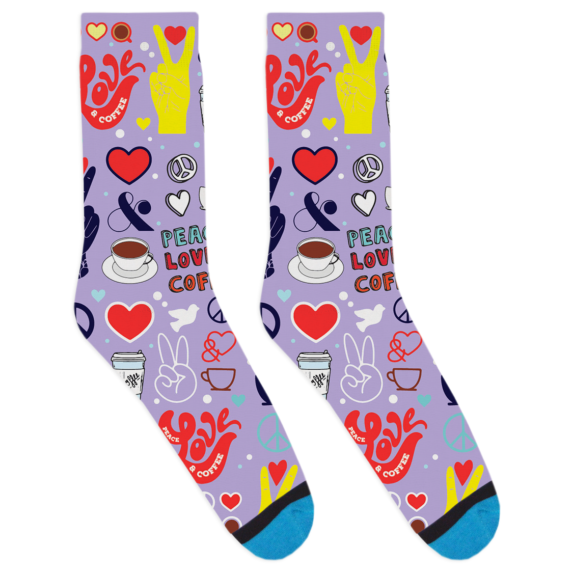 Peace, Love, & Coffee Socks