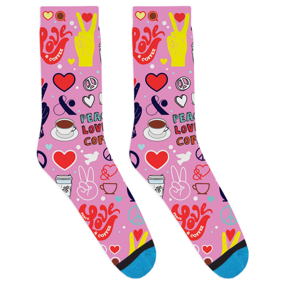 Peace, Love, & Coffee Socks