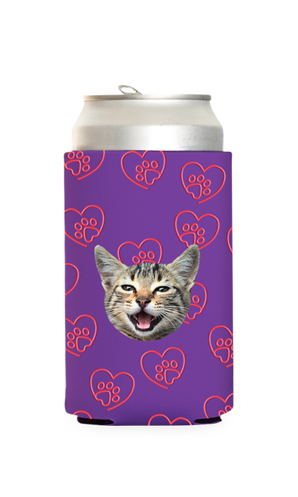 Custom Paw Heart Can Cooler