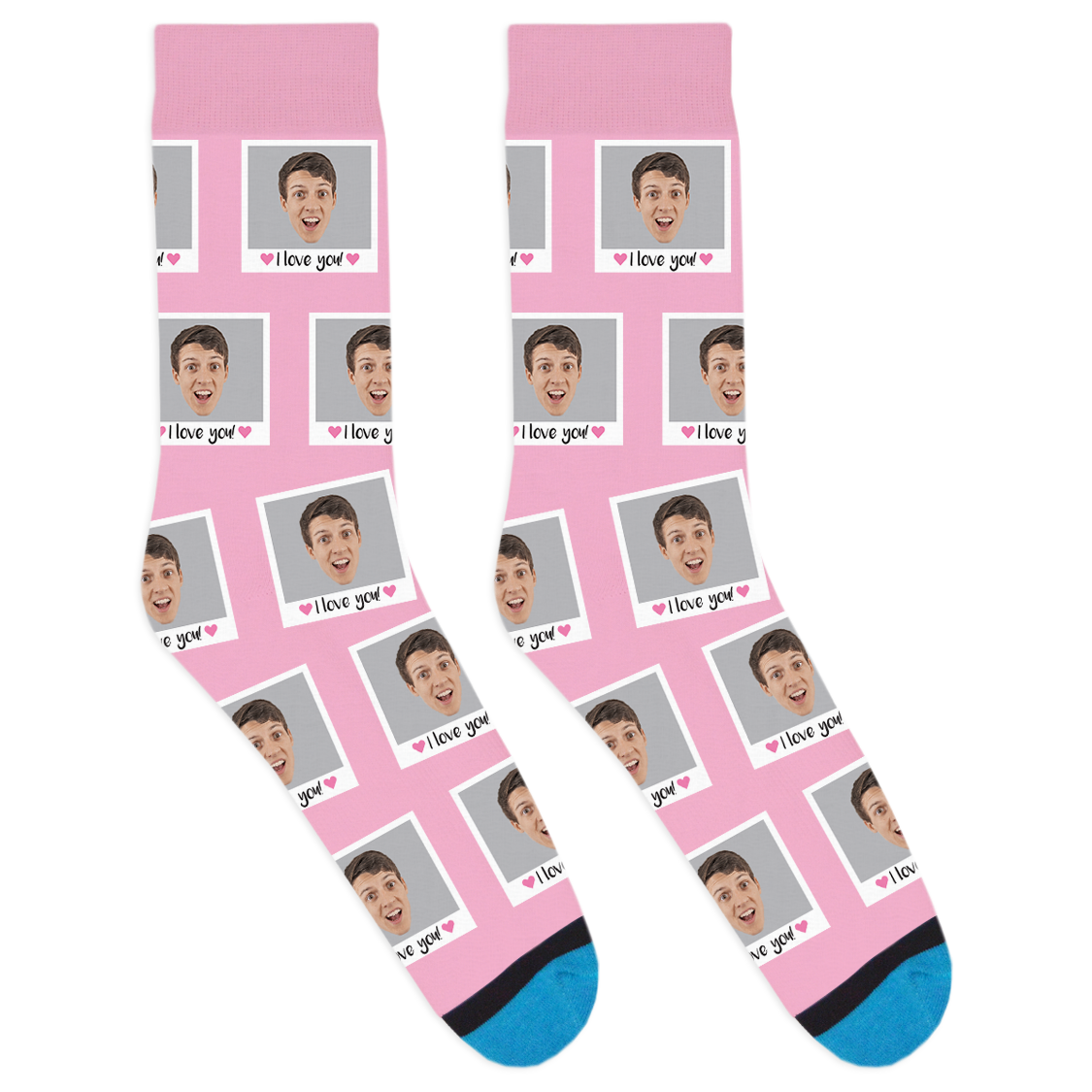 Custom I Love You Polaroid Socks (One Head)