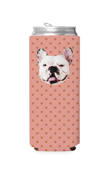 Custom Pink & Gold Polka Dots Can Cooler