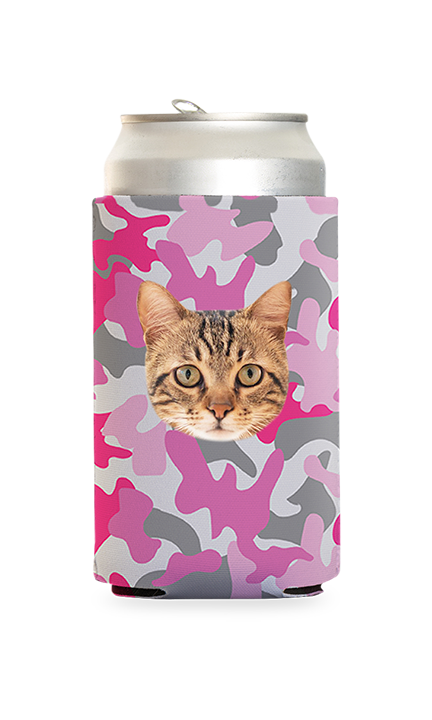 Custom Pink Camo Can Cooler