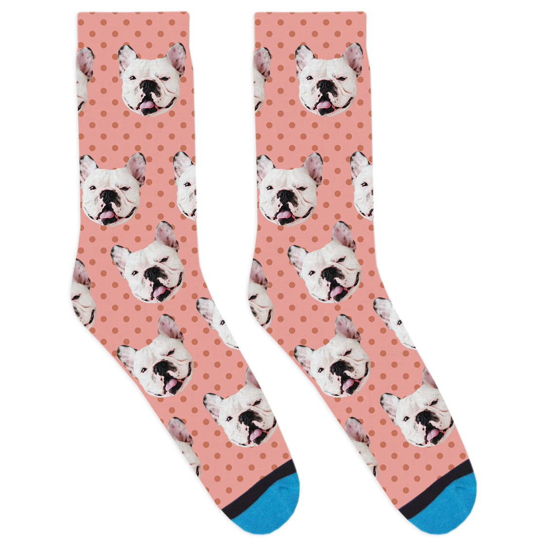 Custom Pink & Gold Polka Dot Socks