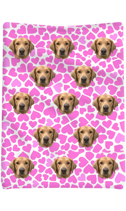 Custom Pink Hearts Blanket