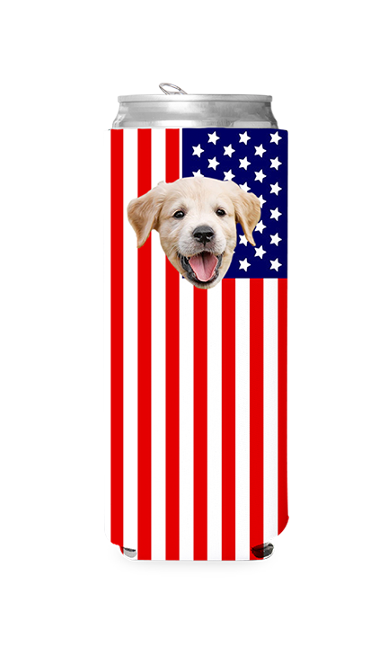 Custom USA Flag Can Cooler