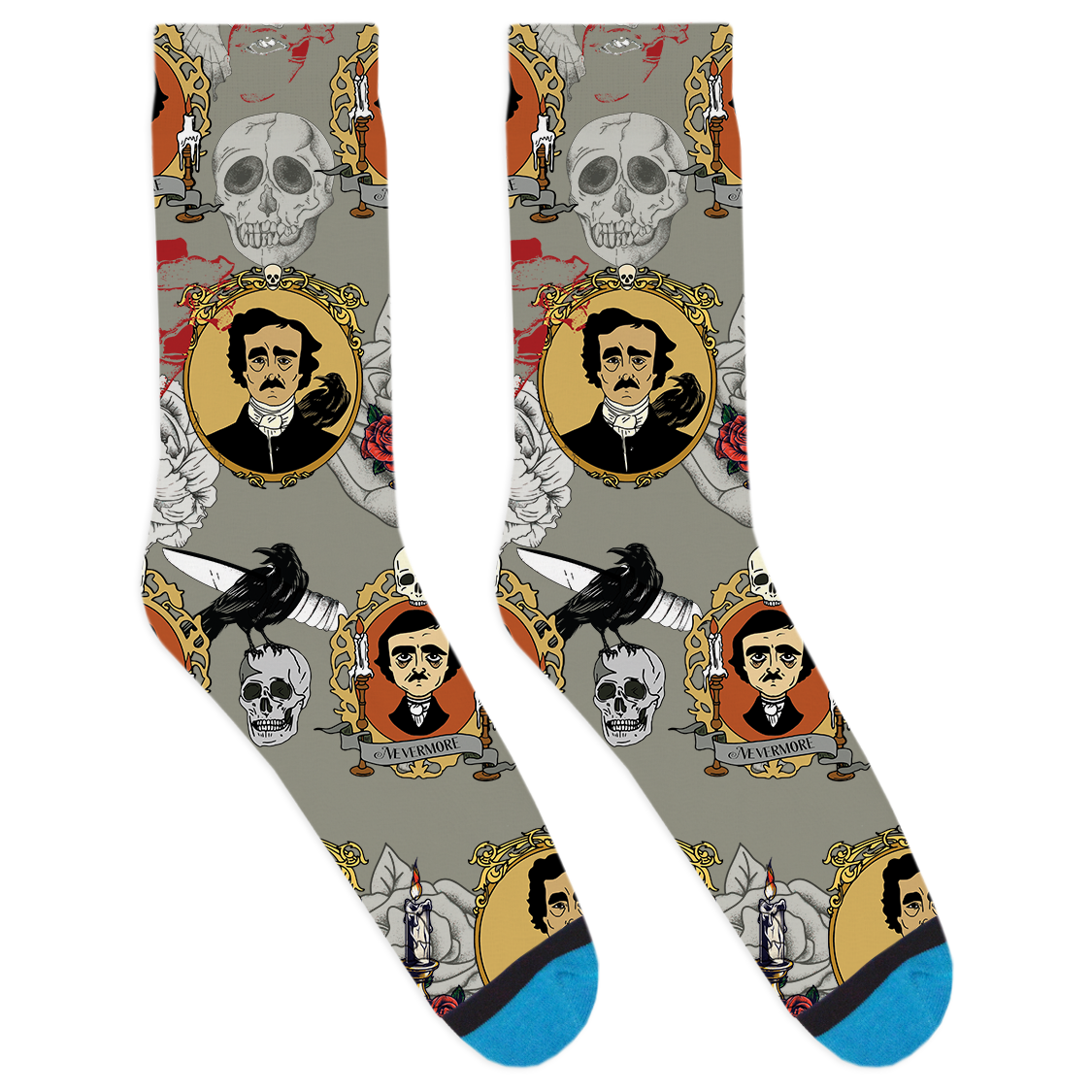 Portrait of Edgar Allan Poe Socks