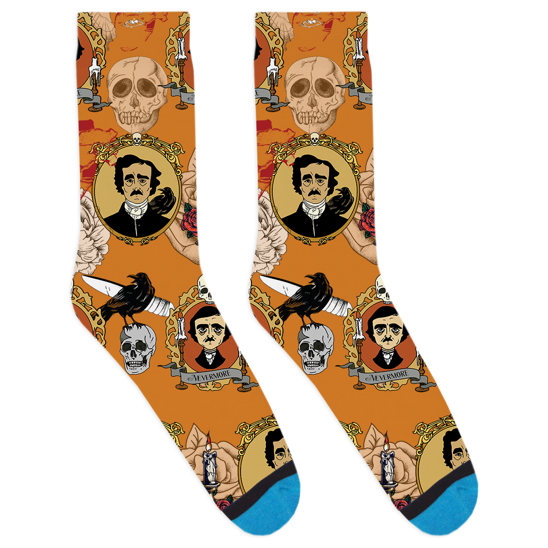 Portrait of Edgar Allan Poe Socks