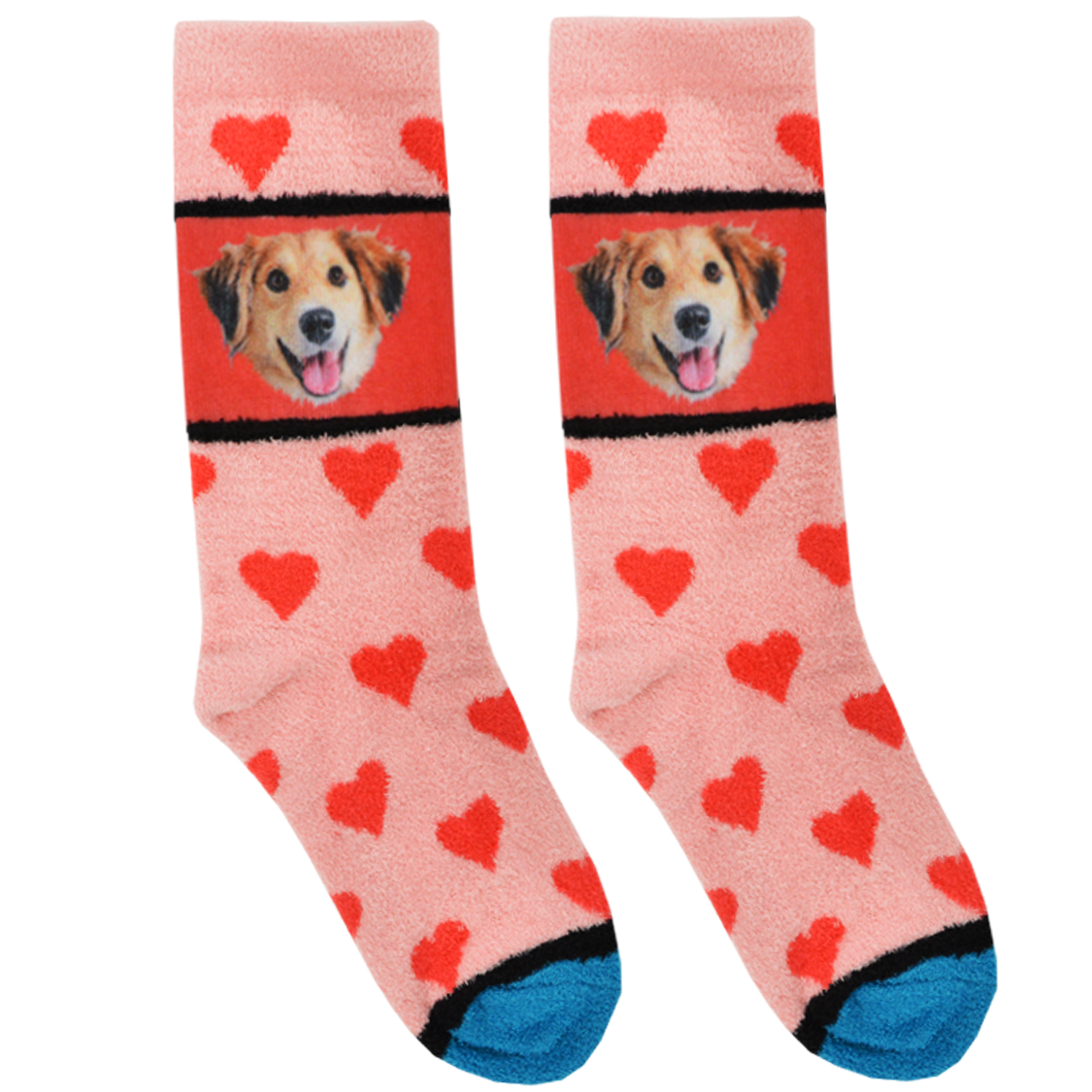 Custom Fuzzy Hearts Socks