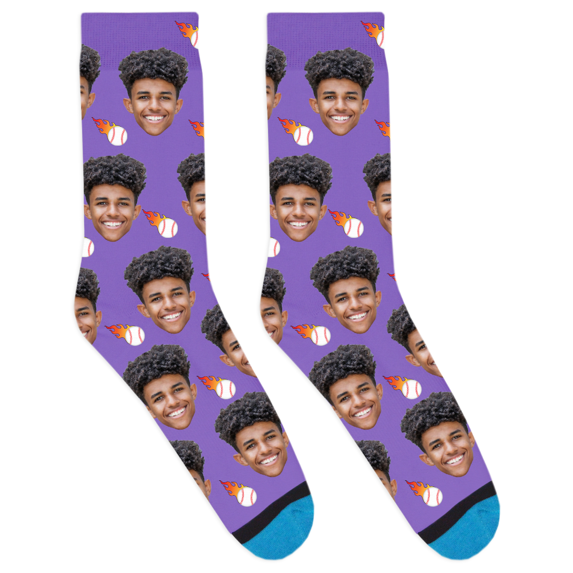 Custom Flaming Baseball Socks