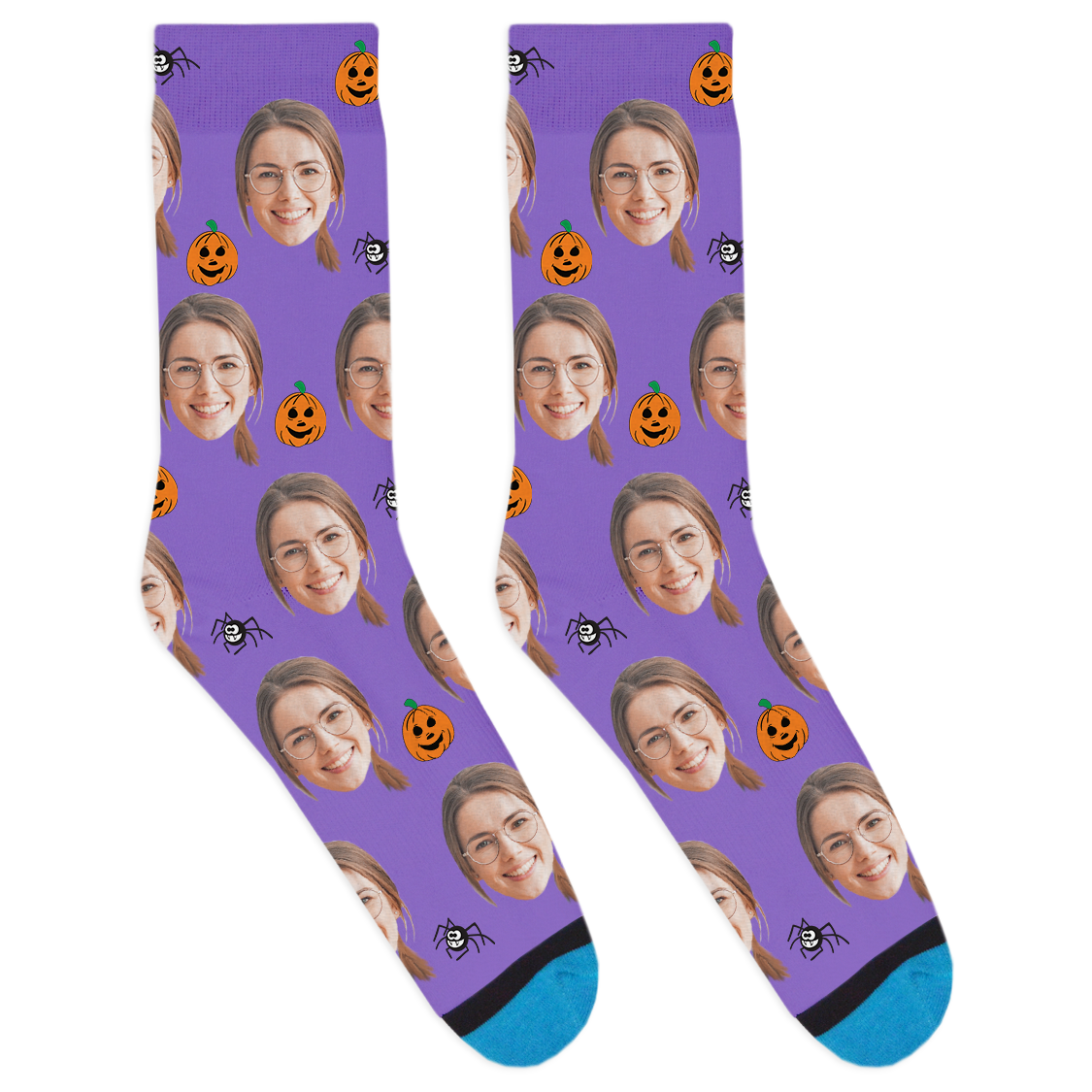 Custom Pumpkins and Spiders Socks