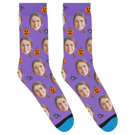 Custom Pumpkins and Spiders Socks