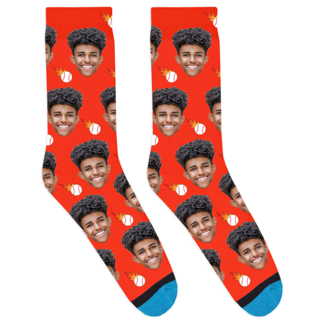 Custom Flaming Baseball Socks