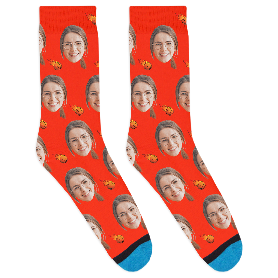 Custom Flaming Basketball Socks