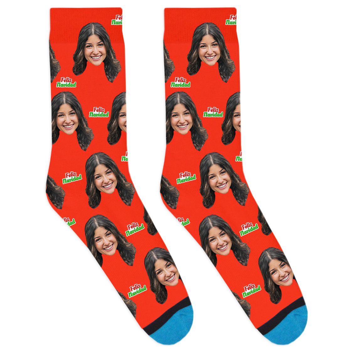 Custom Feliz Navidad Socks