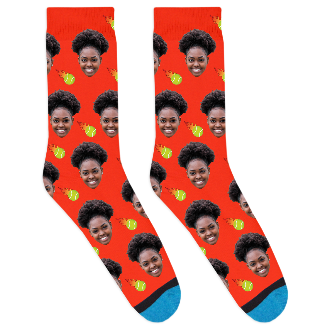 Custom Flaming Tennis Ball Socks