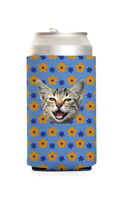 Custom Retro Flowers Can Cooler