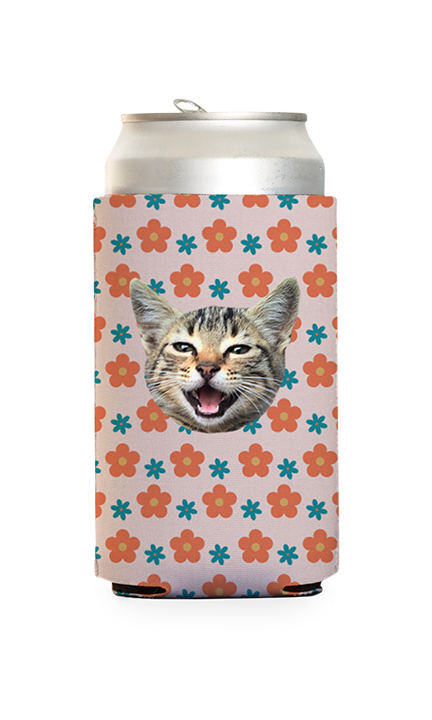 Custom Retro Flowers Can Cooler