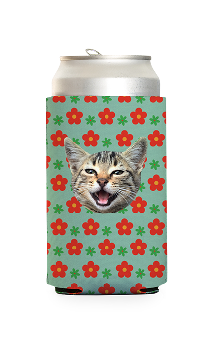 Custom Retro Flowers Can Cooler