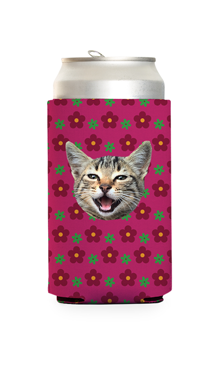 Custom Retro Flowers Can Cooler