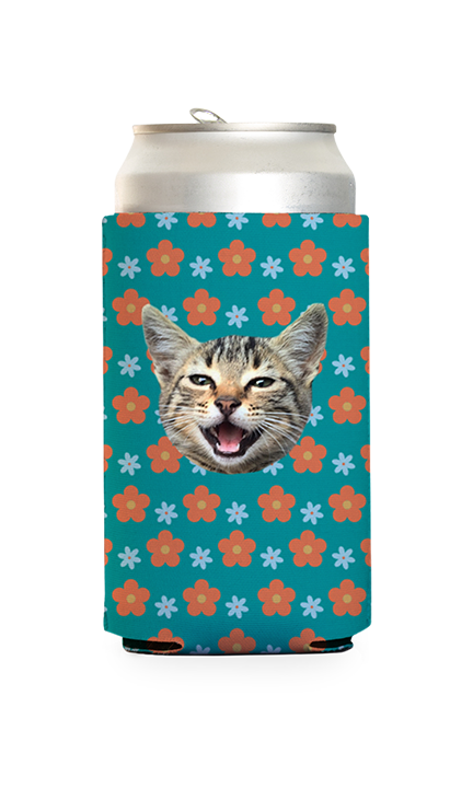 Custom Retro Flowers Can Cooler