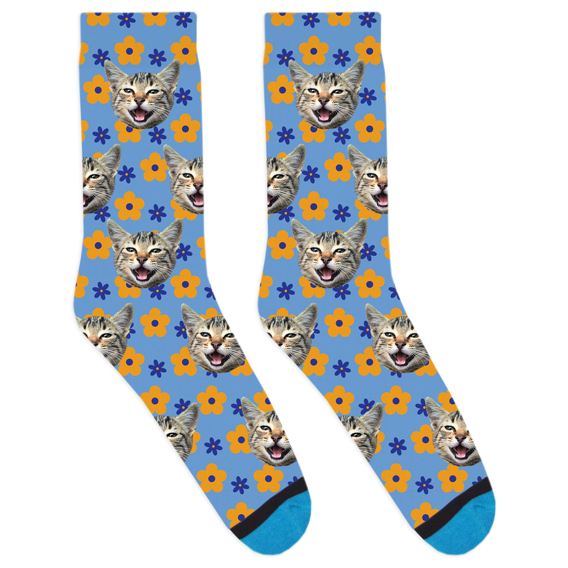 Custom Retro Flowers Socks