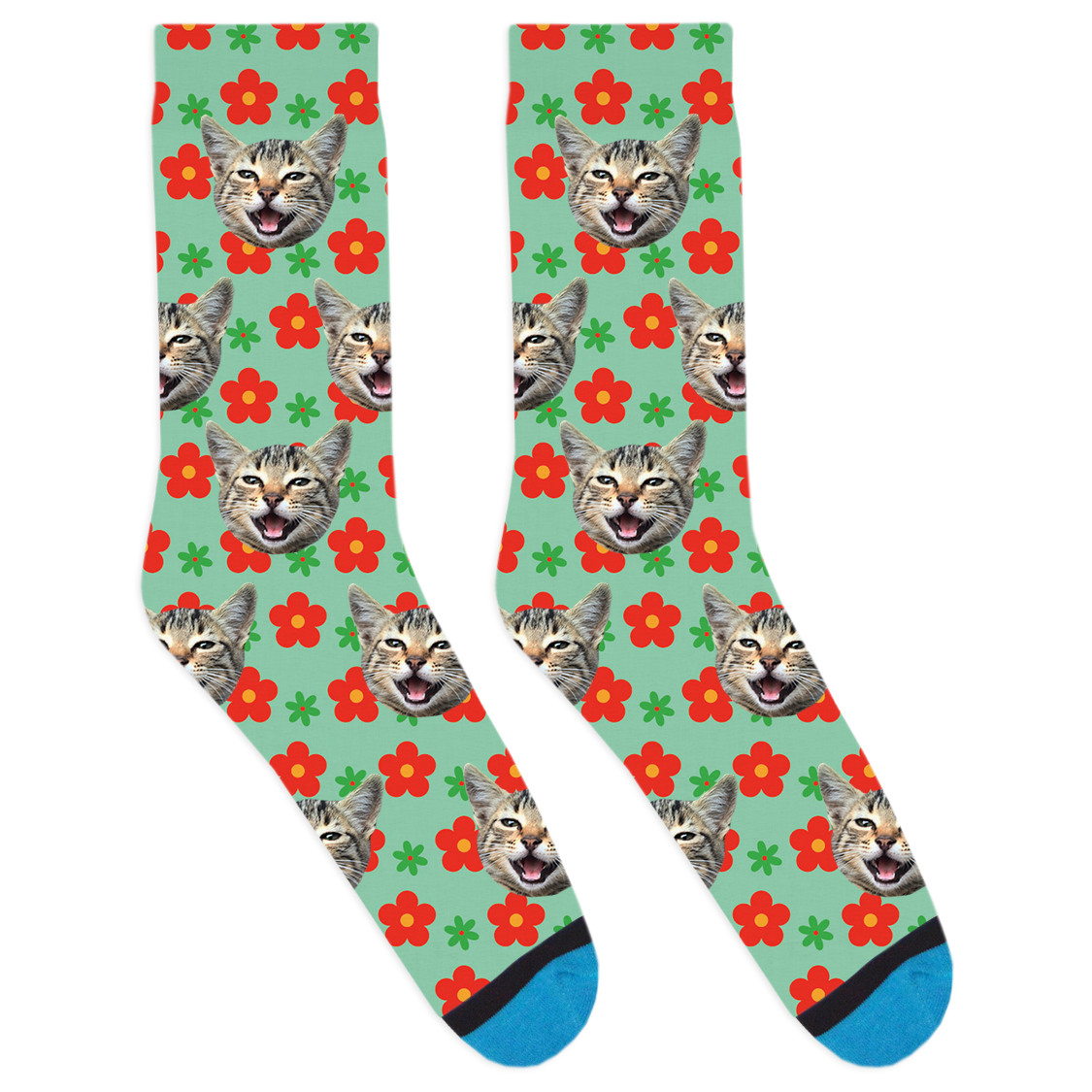 Custom Retro Flowers Socks