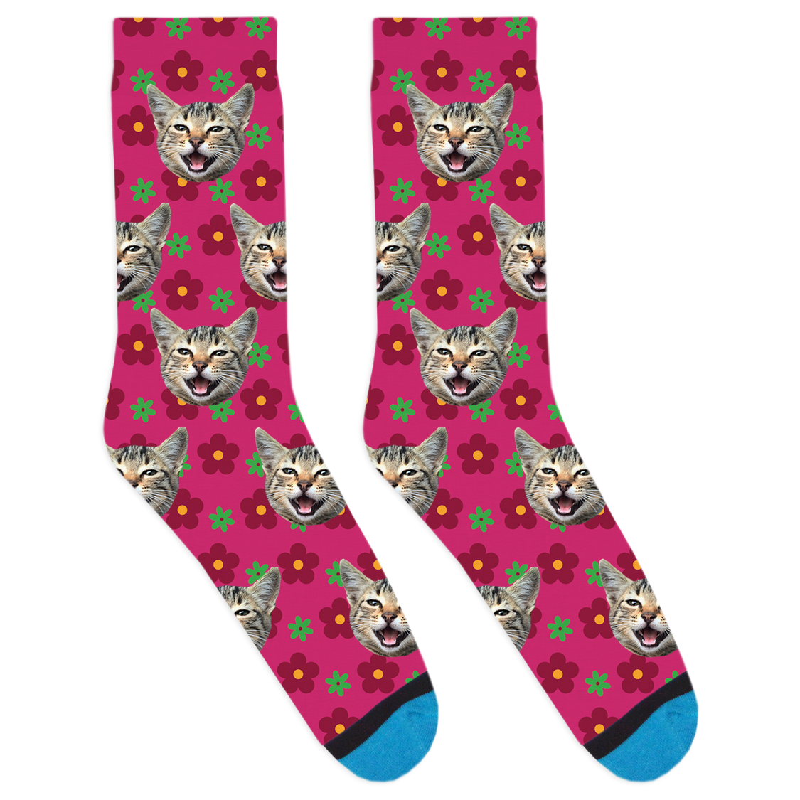 Custom Retro Flowers Socks