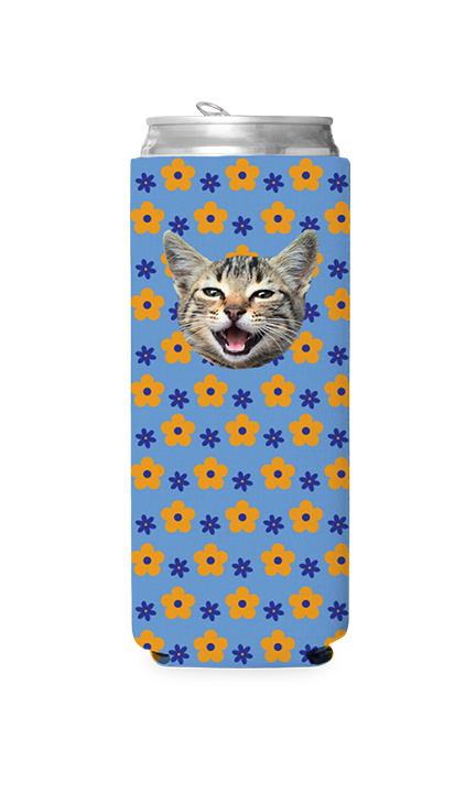 Custom Retro Flowers Can Cooler