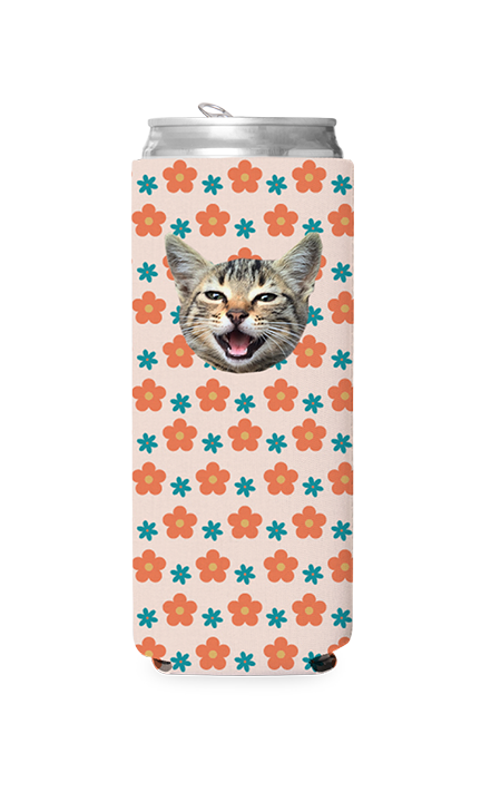 Custom Retro Flowers Can Cooler