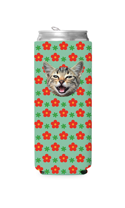 Custom Retro Flowers Can Cooler