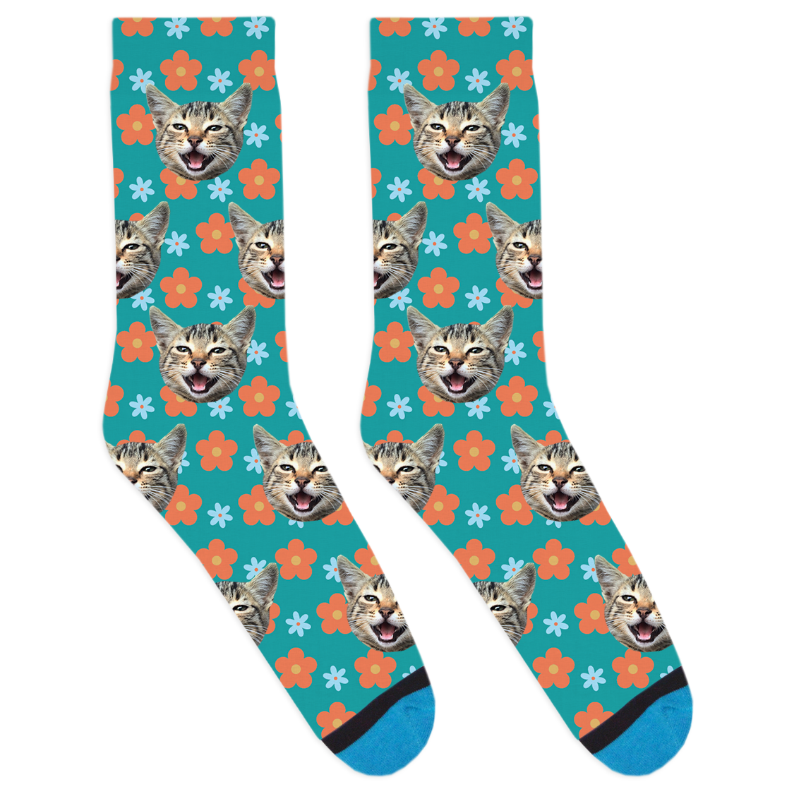 Custom Retro Flowers Socks