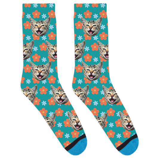 Custom Retro Flowers Socks