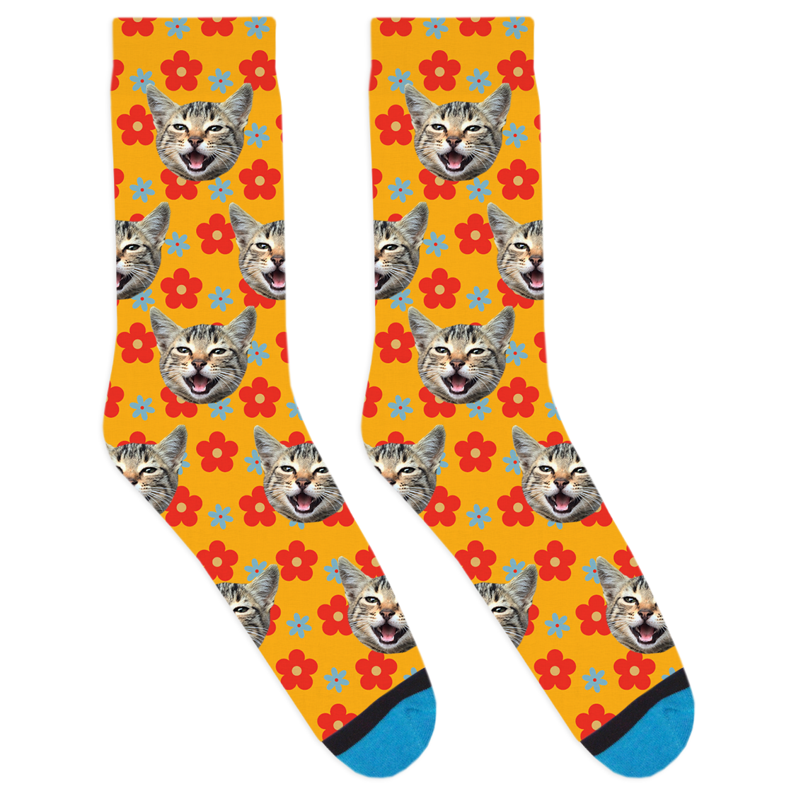 Custom Retro Flowers Socks