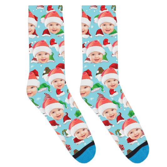 Custom Santa Hat Pattern Socks