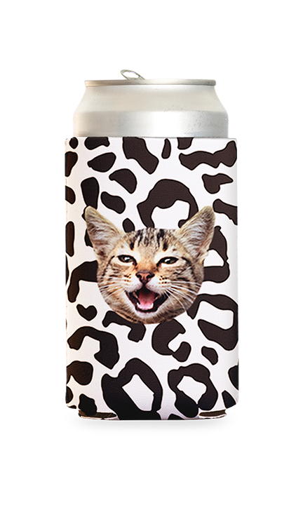Custom Snow Leopard Can Cooler