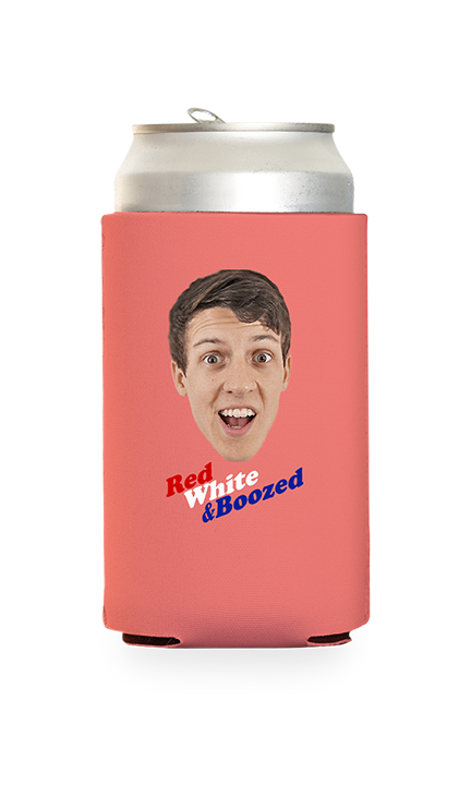 Custom Red White and Boozed Can Cooler