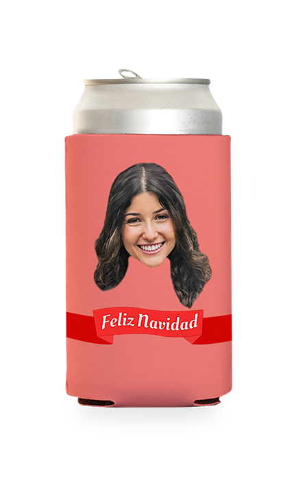 Custom Feliz Navidad Can Cooler