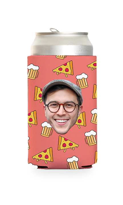 Custom Beer and Pizza Can Cooler