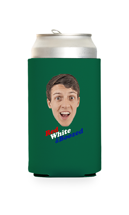 Custom Red White and Boozed Can Cooler