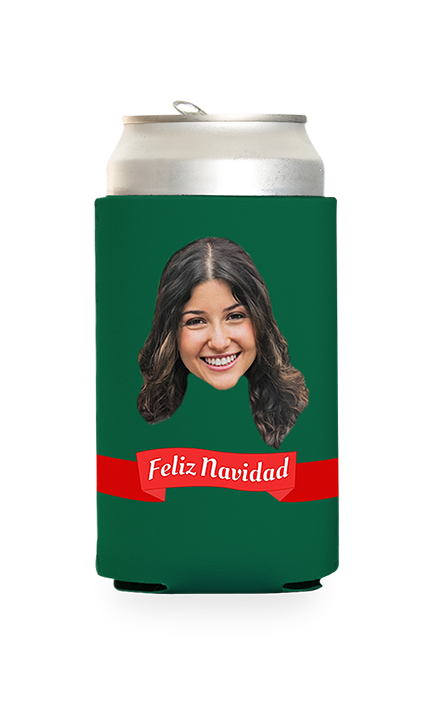 Custom Feliz Navidad Can Cooler