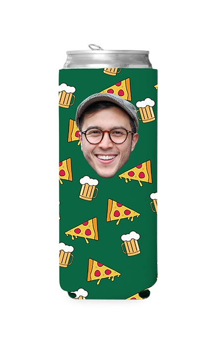 Custom Beer and Pizza Can Cooler