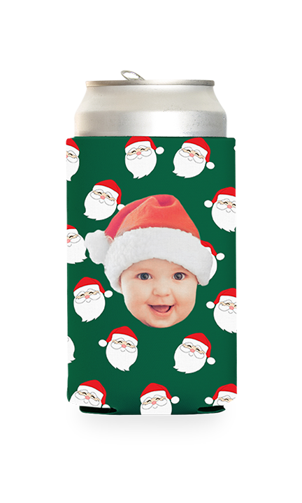 Custom Santa Pattern Can Cooler