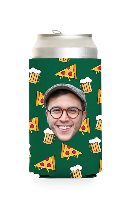 Custom Beer and Pizza Can Cooler