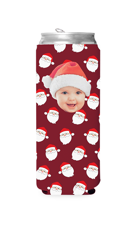 Custom Santa Pattern Can Cooler