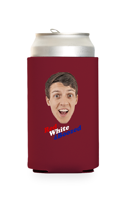 Custom Red White and Boozed Can Cooler