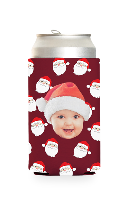 Custom Santa Pattern Can Cooler