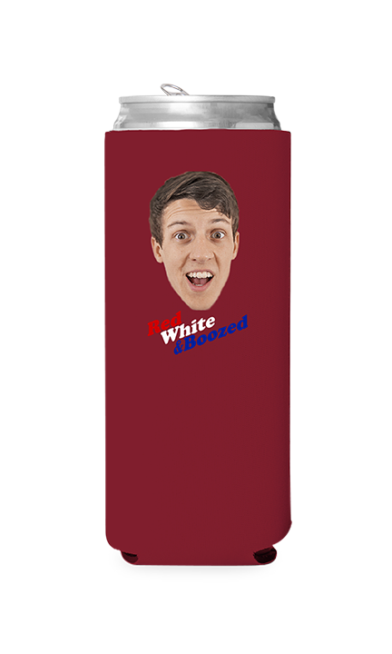 Custom Red White and Boozed Can Cooler